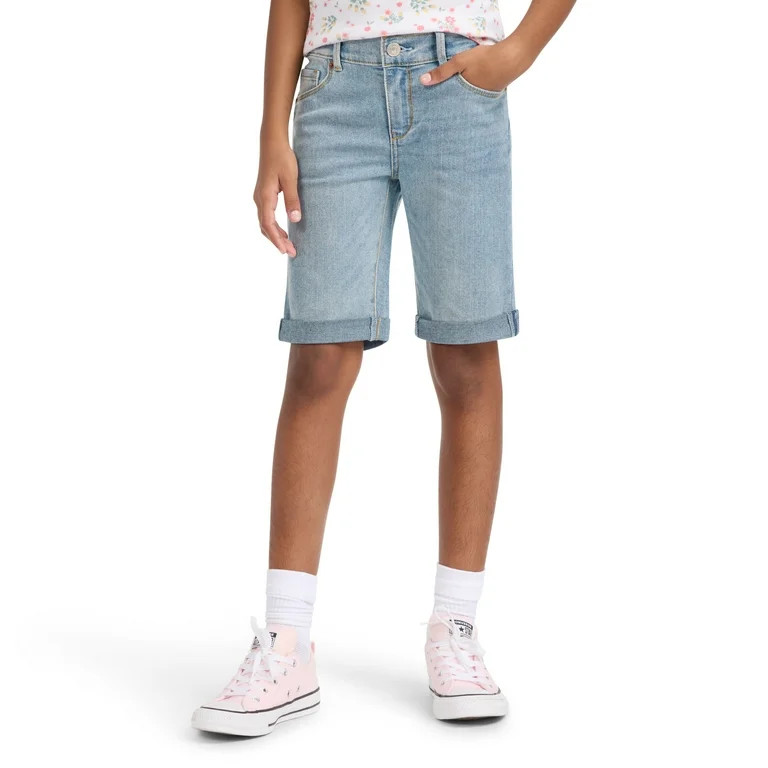 Levi Strauss Signature Girls Bermuda Denim Shorts, Sizes 5-18 | Walmart (US)