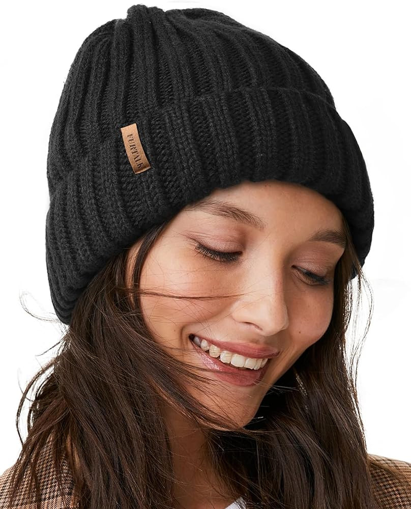 FURTALK Winter Hats for Women Fleece Lined Beanie Knit Chunky Womens Snow Cap | Amazon (US)