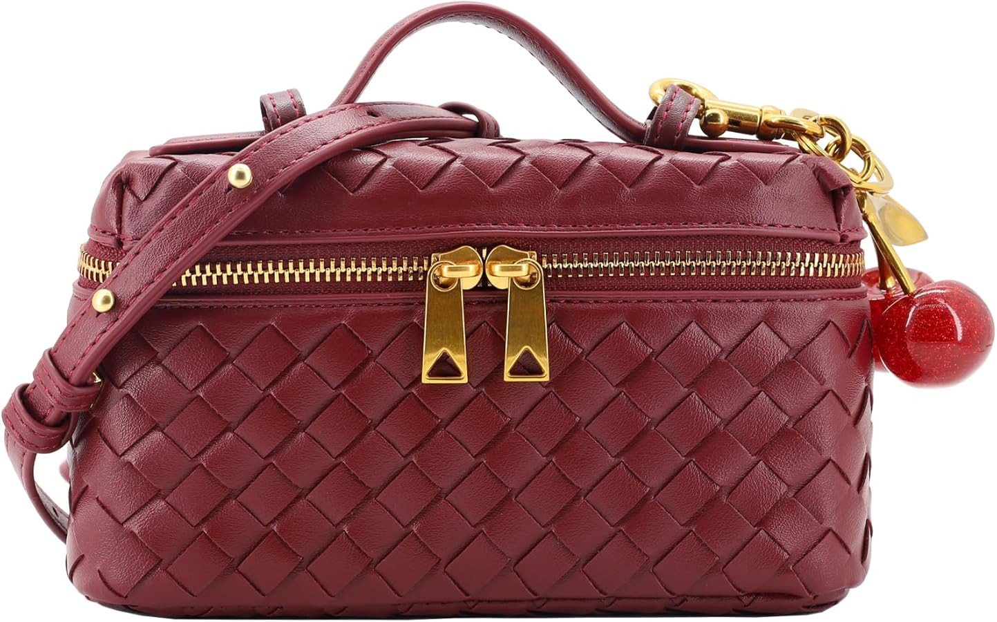 Small Woven Box Crossbody Bags for Women Designer Leather Mini Top Handle Clutch Purse Square Van... | Amazon (US)