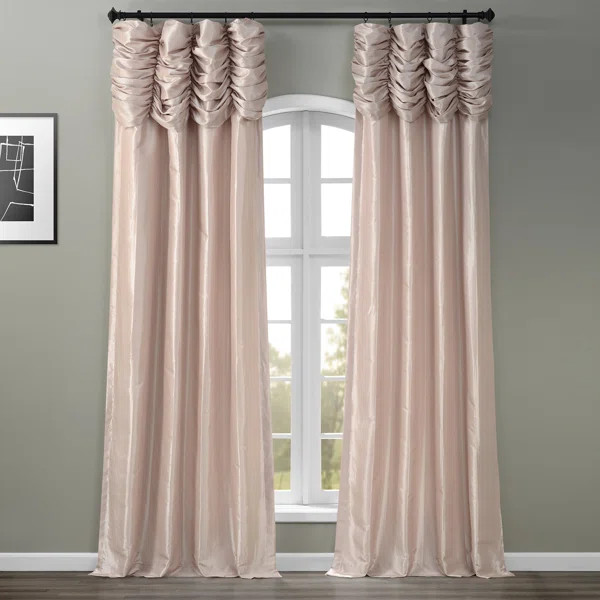 Ryker Ruched Solid Room Darkening Thermal Rod Pocket Single Curtain Panel | Wayfair North America