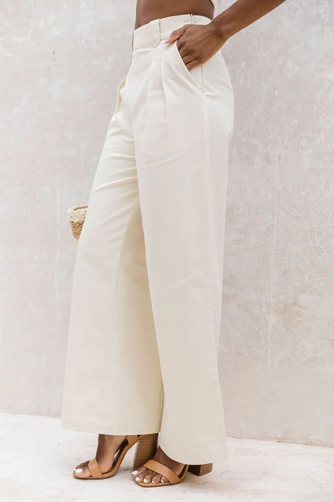 Back And Better Beige Wide Leg Pants | The Pink Lily Boutique
