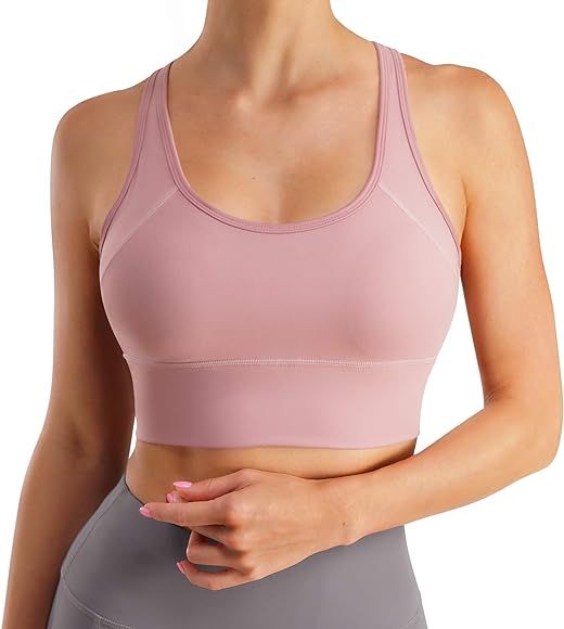 Likeonce Women's Sports Bra Medium Support Yoga Bras Cross Back Sexy Sport Pads Bras for Women Fi... | Amazon (US)
