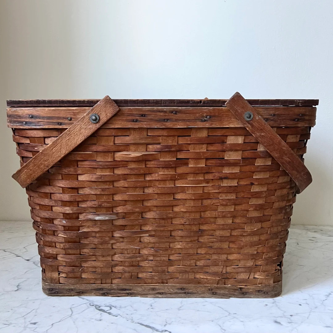 Antique Large Picnic Basket - Etsy | Etsy (US)