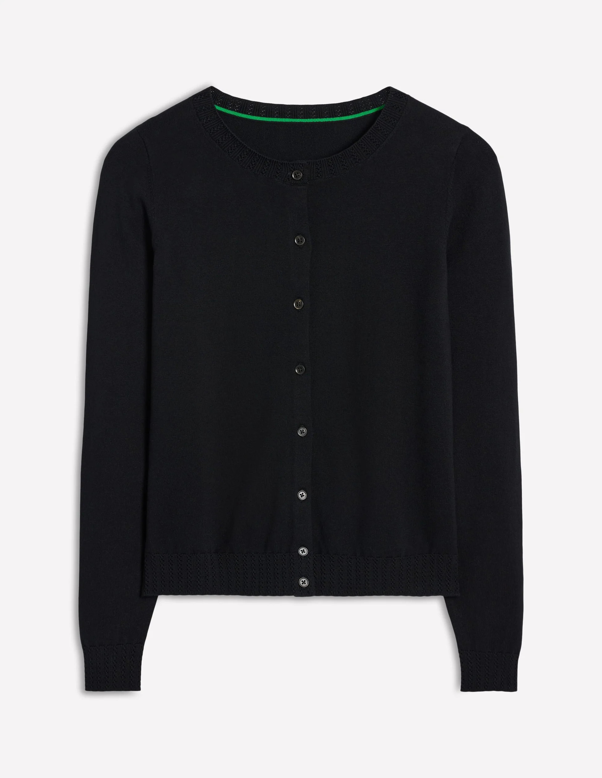 Emilia Cotton Crew Cardigan-Rich Emerald | Boden (US)