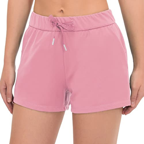 PIQIDIG Shorts for Women Running Workout Shorts Athletic Gym Shorts with Pocket Cute Pink | Amazon (US)