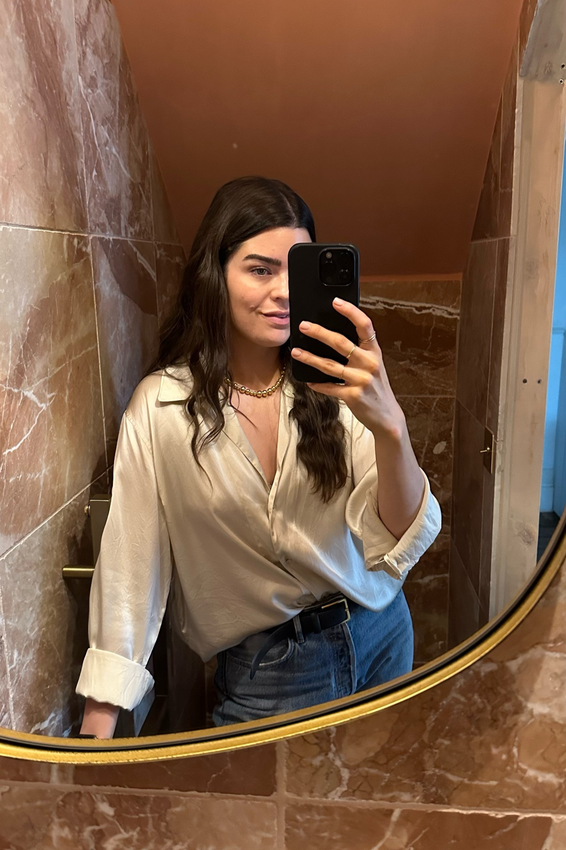 The perfect cream silk shirt for autumn 🍁

#LTKstyletip #LTKFind #LTKSeasonal