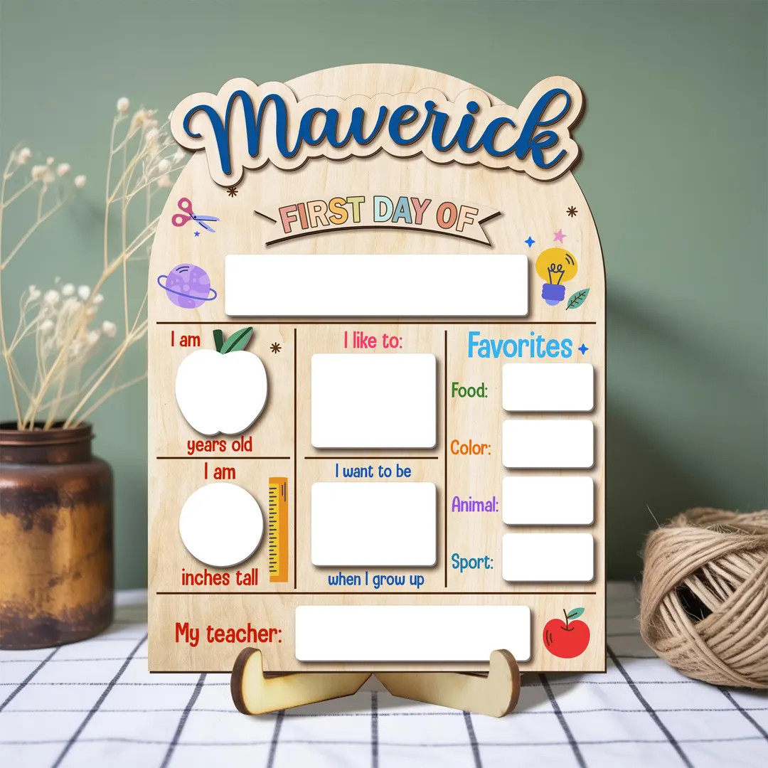 First and Last Day of School Sign, Reusable Back to School Sign for Photos, Reusable Dry Erase Bo... | Etsy (US)