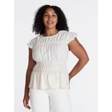 Time and Tru Women's Sleeveless Smocked Femme Top, Sizes XS-XXXL | Walmart (US)