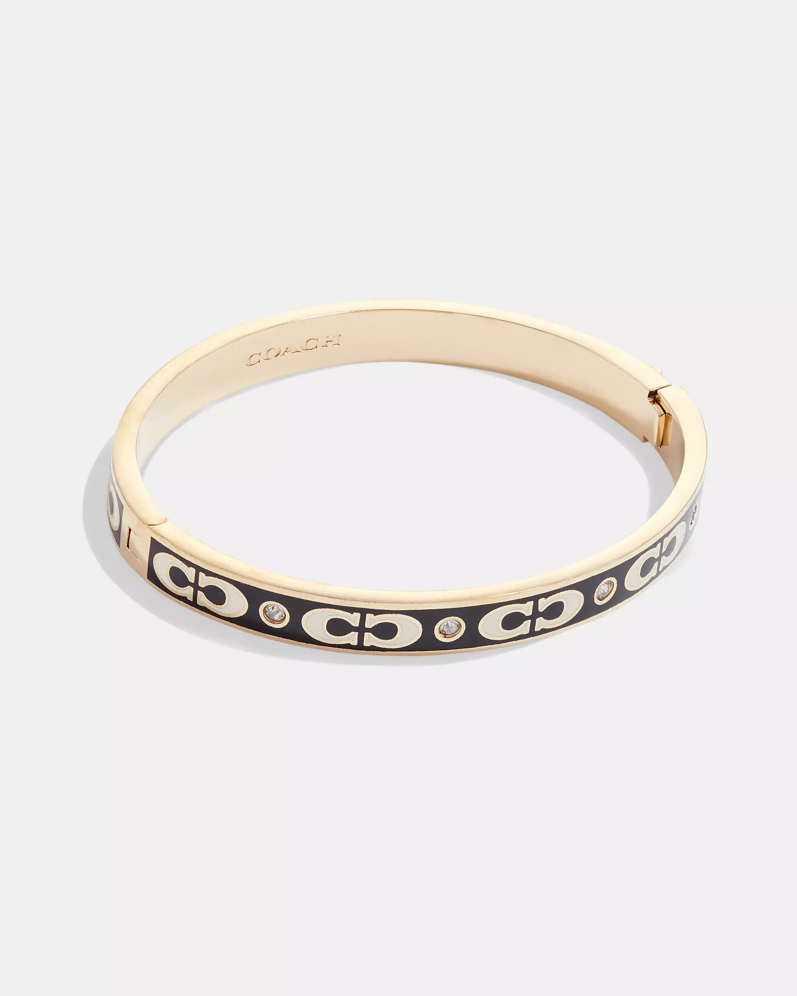 Signature Enamel Hinged Bangle | Coach Outlet US