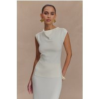 Francisca Cowl Neck Knit Top - White I MESHKI I Size S | MESHKI US