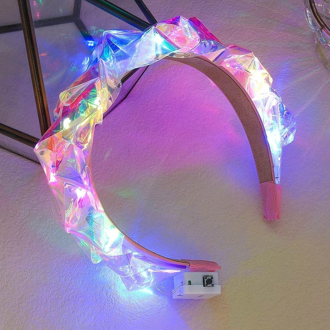 Brinie Light Up Headband Laser Hair Hoop Light Up Hair Band Hoop Flash Glitter Headband Glow Hair... | Amazon (US)