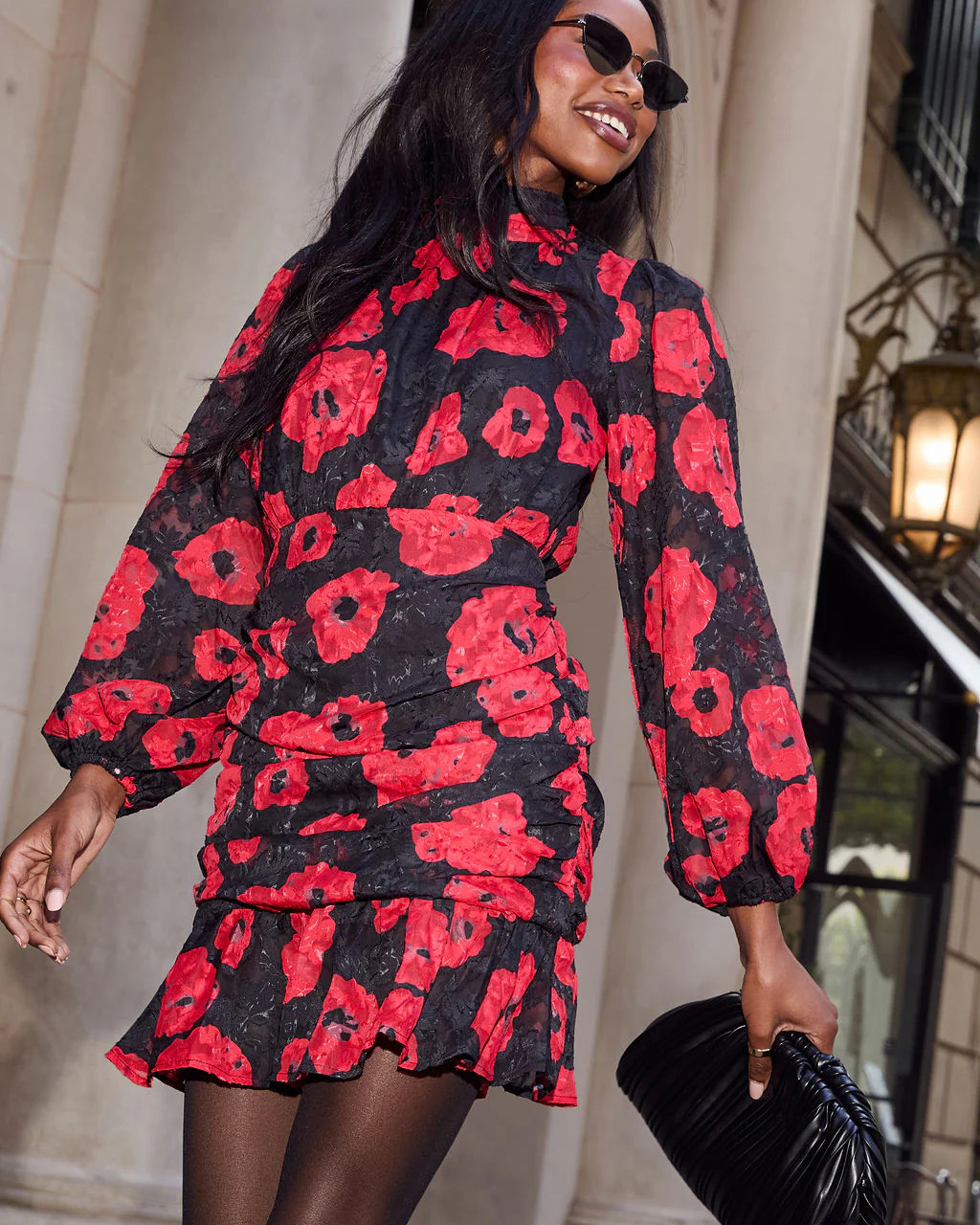 Silk Night Ruched Floral Mini Dress | VICI