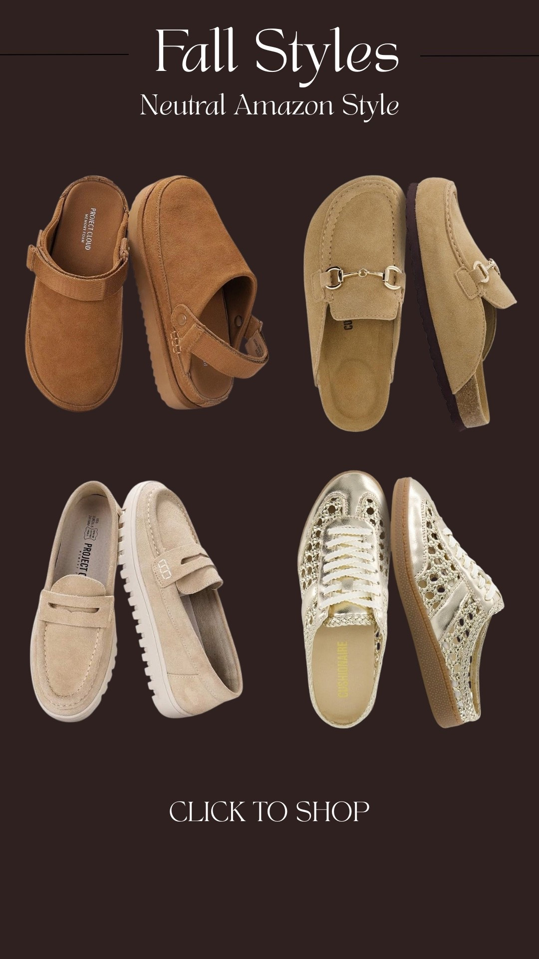 Neutral fall shoes 🤎 I’m really into the mix of suede, warm browns, and creamy tones right now. These are the kind of easy pairs that can completely change the feel of a simple fall outfit.

Amazon fall fashion, fall shoes, neutral shoes, Amazon finds, fall outfit inspo, everyday style, suede shoes, fall wardrobe, neutral fashion

#LTKgrwm #LTKSeasonal