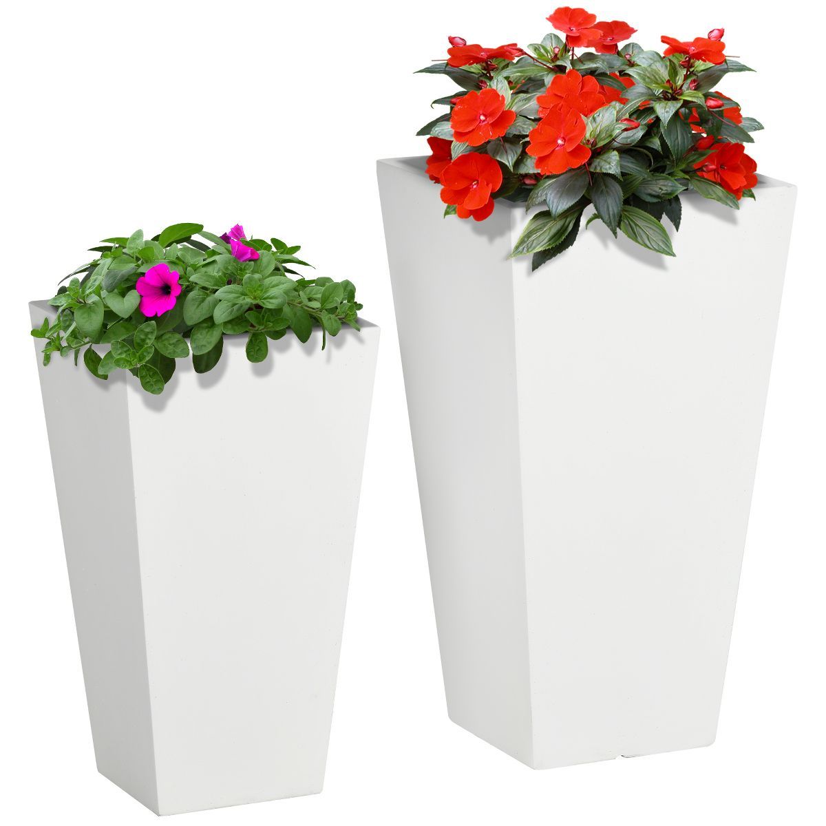 Outsunny 2-Pack MgO Flower Pots with Drainage Holes, Outdoor Planters, Durable & Stackable, for E... | Target