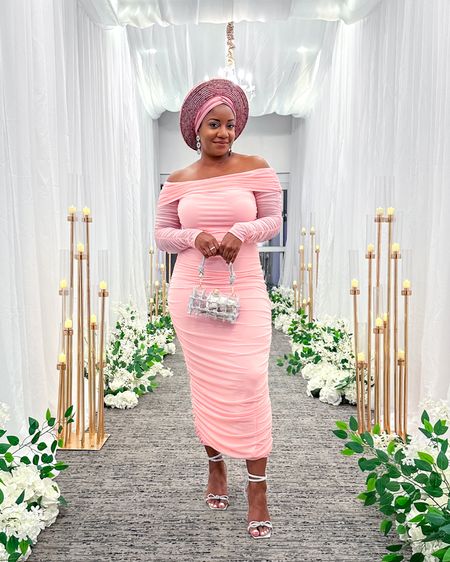 Wore this look to a Nigerian/Ghanaian Wedding 🤍 Ruched dress is flattering, TTS, and comes in other colors! Wearing a L. I even got the gele (head tie) from Amazon too! I linked some other cute ones I found. They all come in a lot of other colors too. #FoundItOnAmazon #weddingguest

#LTKfindsunder100 #LTKmidsize #LTKwedding