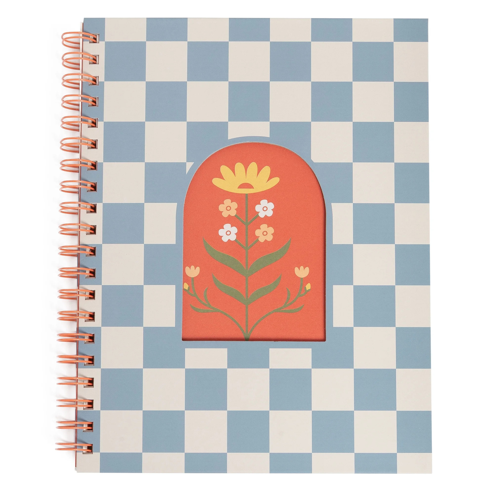 Pearhead Flower Checkered Spiral Notebook, College Ruled, 8 x 10.5 | Walmart (US)