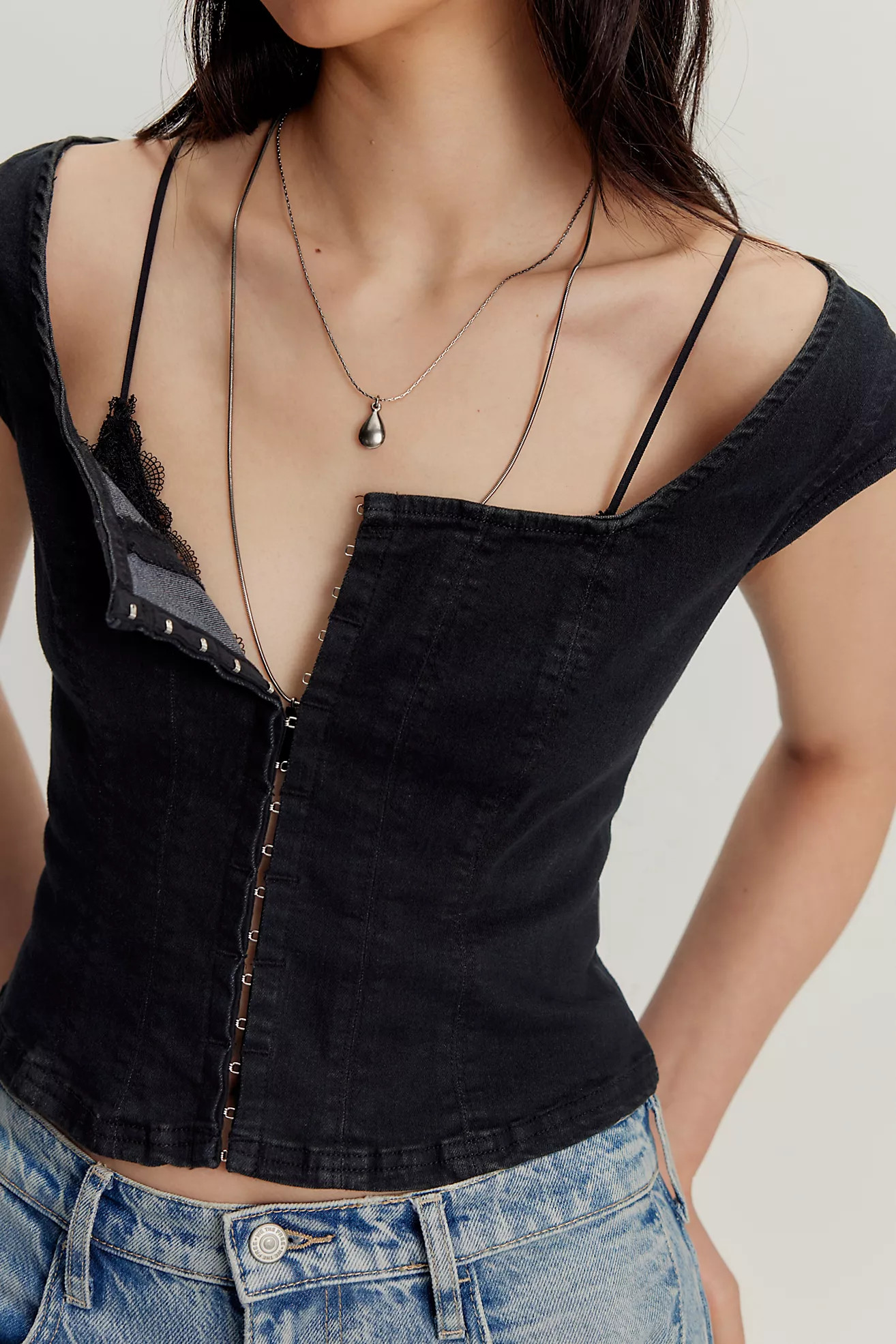 Marilyn Denim Corset | Free People (Global - UK&FR Excluded)