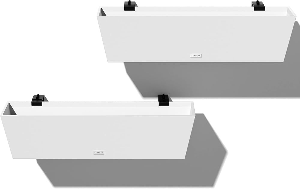 Veradek Pure Series Railing Planter - Plastic Hanging Planter for Outdoor Balcony/Fence | Durable... | Amazon (US)