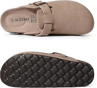 KIDMI Genuine Suede Clogs for Women Cork Footbed Sandals Leather Mules Potato Shoes with Arch Sup... | Amazon (US)