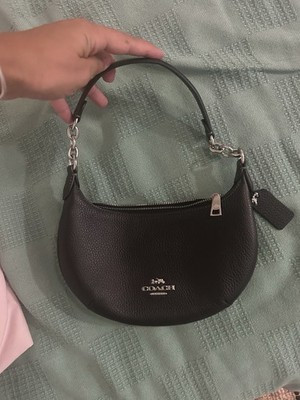 NWT COACH SV/BLACK LEATHER MINI PAYTON HOBO SHOULDER BAG HANDBAG PURSE | eBay US