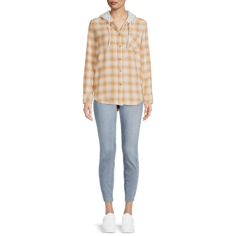 Time And Tru Women's Hooded Flannel | Walmart (US)