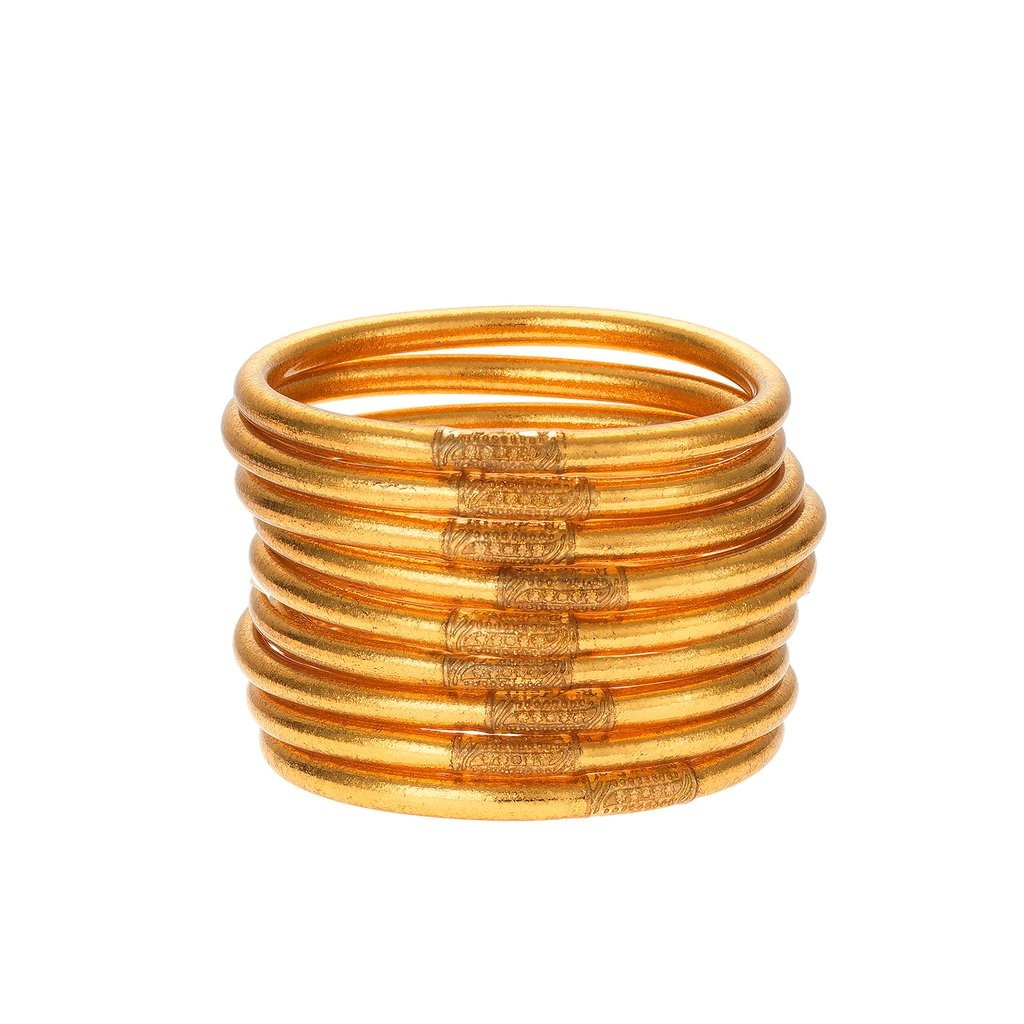 All Weather Gold Bangles Serenity Prayer | BuDhaGirl | BuDhaGirl