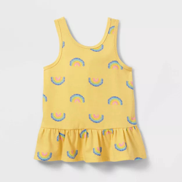 Toddler Girls' Rainbow Peplum Tank Top - Cat & Jack™ Yellow | Target