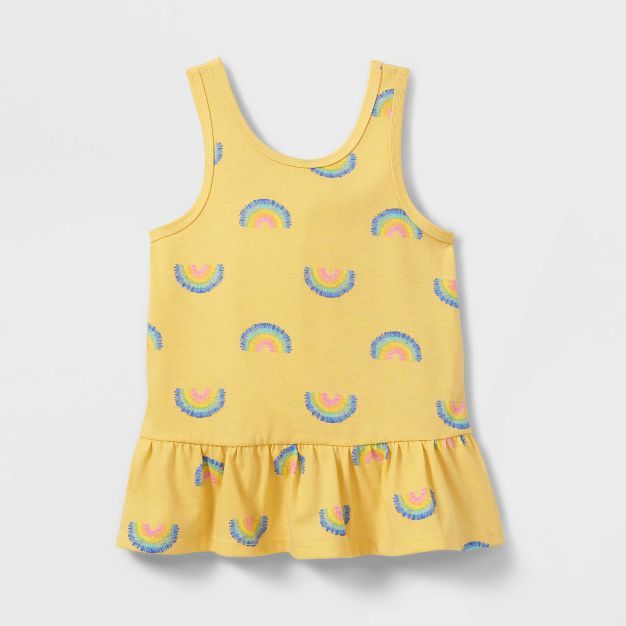 Toddler Girls' Rainbow Peplum Tank Top - Cat & Jack™ Yellow | Target