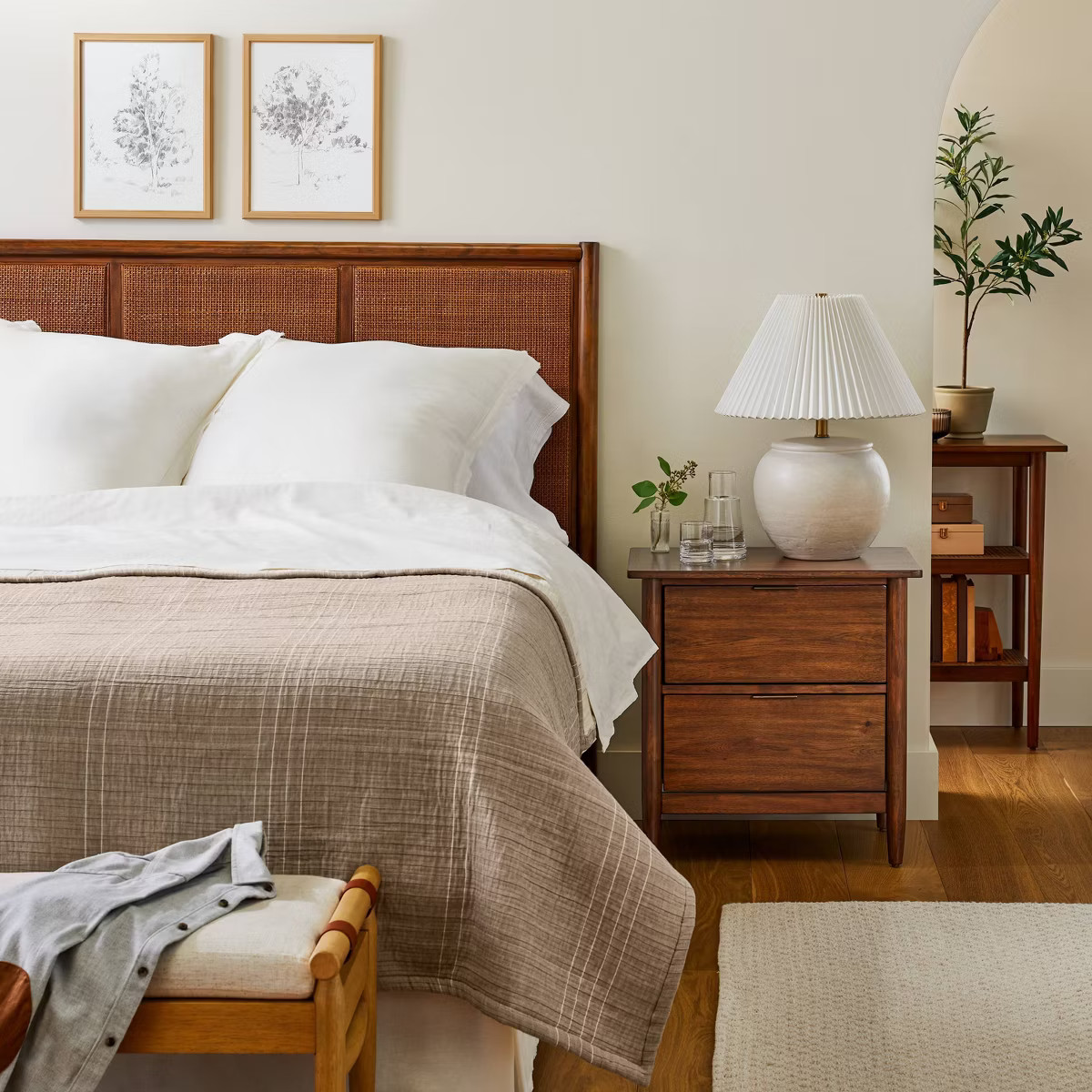 26"x26" Linen Blend Euro Bed Pillow Cream - Hearth & Hand™ with Magnolia: Indoor Square Pillow,... | Target