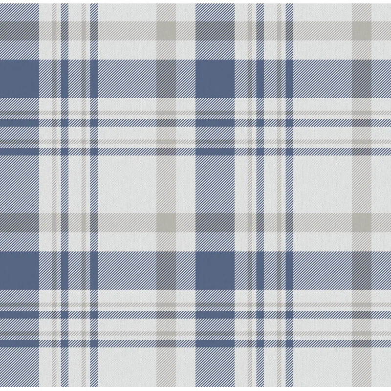 Check Plaid Design 33' L x 21" W Wallpaper Roll | Wayfair North America