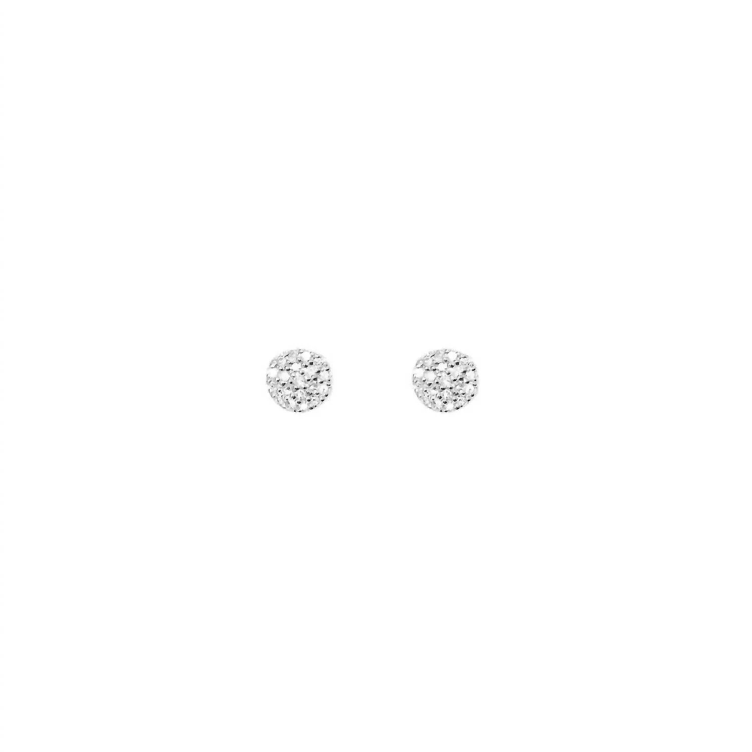 Circle Diamond Circle Earrings In Silver | Shop Simon