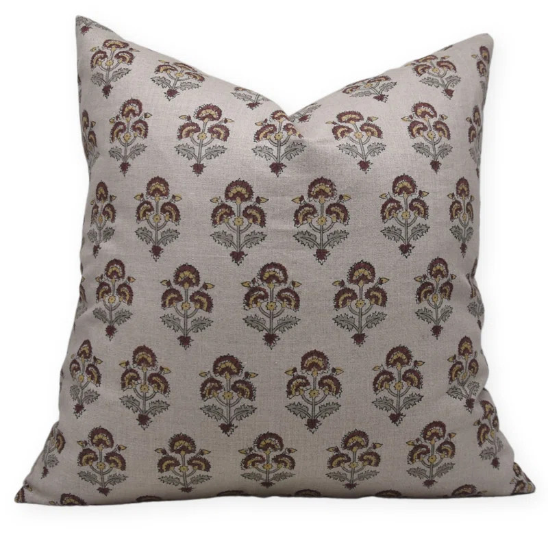 Floral Linen Indoor/Outdoor Pillow Cover | Wayfair North America