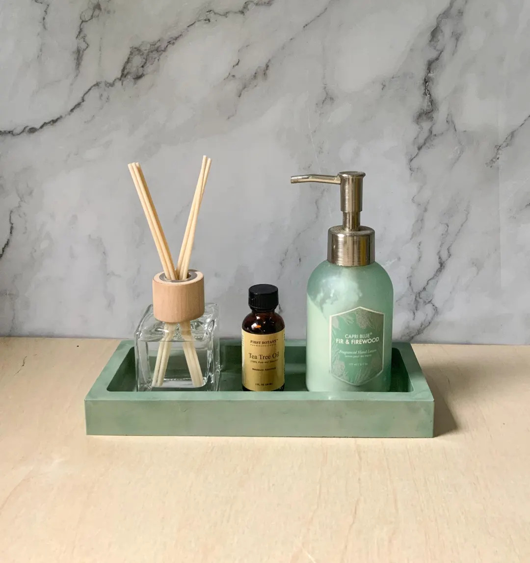 Minimalist Concrete Catchall Tray: Versatile Organizer for Bathroom, Nightstand & Coffee Table - ... | Etsy (US)