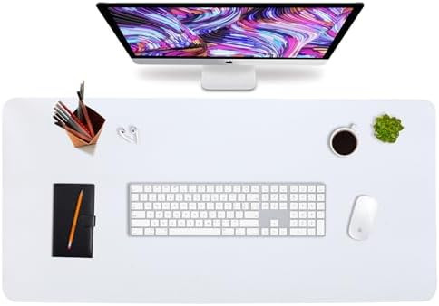 K KNODEL Large Office Leather Desk Mat, Mouse and Keyboard Pad, Computer and Laptop Mat, Desktop ... | Amazon (US)