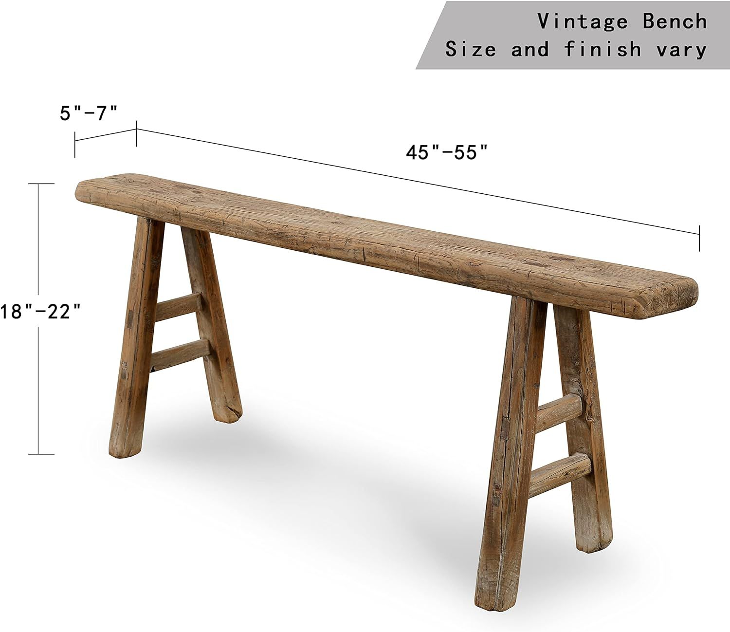 Artissance Vintage Noodle, Weathered Natural Wood Finish (Size & Color Vary) Indoor Bench | Amazon (US)