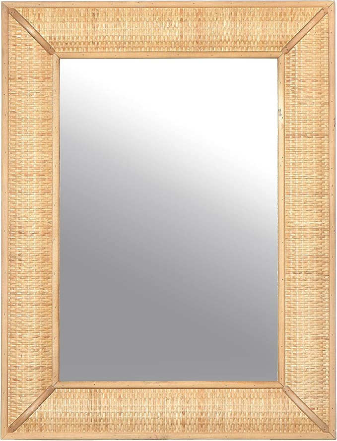 Creative Co-op EC0527 Rectangle Wall Rattan Detail, Natural Mirror | Amazon (US)