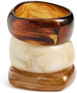 ADINA EDEN Women's Caramel Swirl Resin Bangle Set | Amazon (US)
