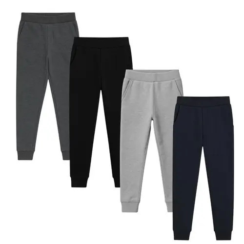 BenBen 4 Pack Boys Fleece Joggers with Pockets Warm Athletic Sweatpants for Kids in Black/grey/charcoal/navy at Nordstrom, Size Medium | Nordstrom
