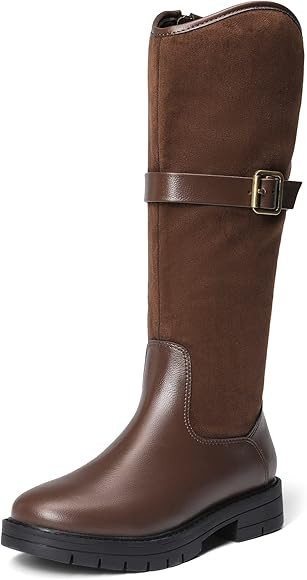 Girls Knee High Buckle Fashion Riding Boots Little Kid/Big Kid | Amazon (US)