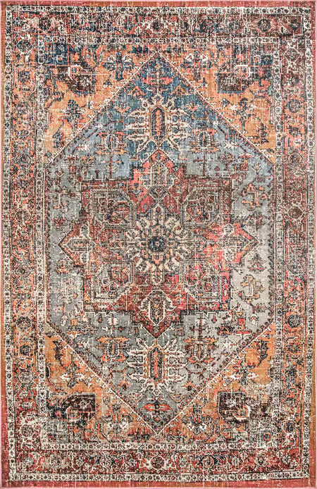 Orange Vintage Medallion Area Rug | Rugs USA