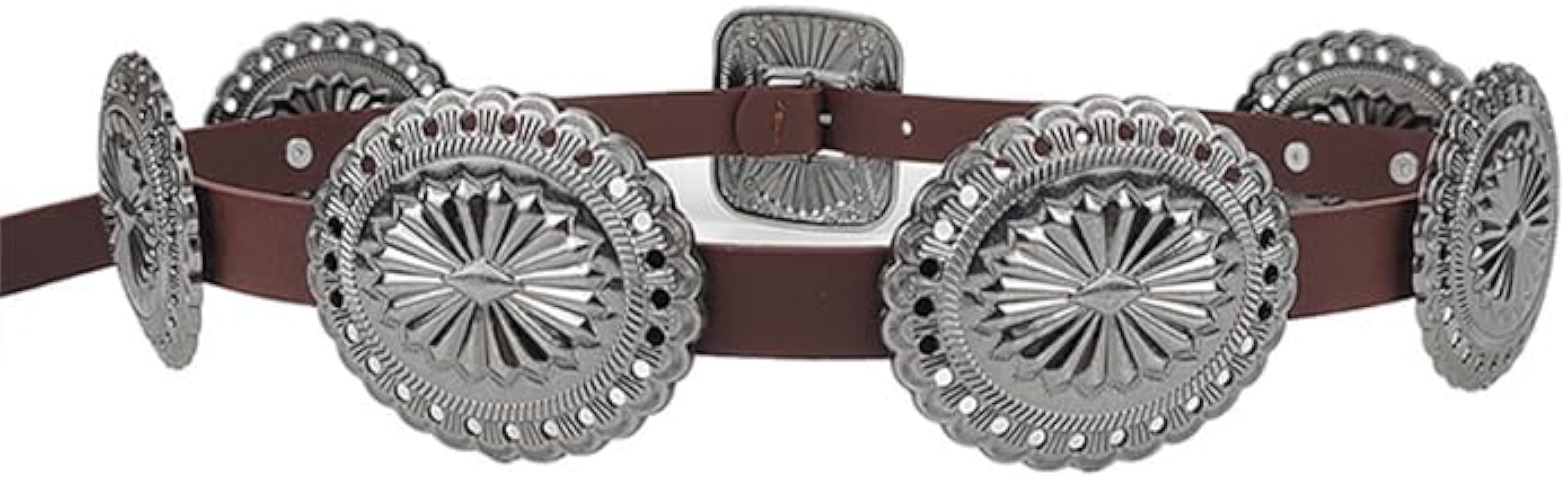 Womens Western-Cowboy-Disc-Belt Boho Wide Disk Concho Country Waist Belts for Dress Jeans | Amazon (US)
