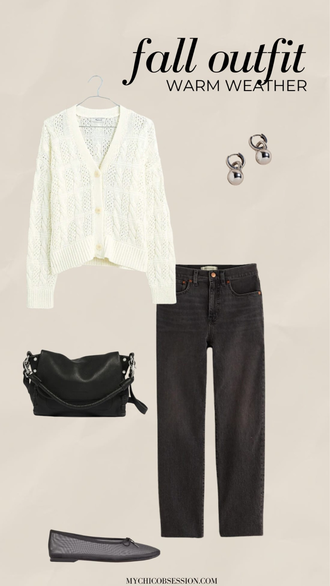 For a look that’s both classic and modern, this outfit hits all the right notes. The straight-crop jeans are a wardrobe staple that pairs perfectly with the trendy mesh ballet flats, creating a sleek and modern silhouette. The cable-stitch cardigan adds that cozy fall texture without being too heavy – ideal for those cooler evenings or cooler days. 

#LTKItBag #LTKSeasonal #LTKStyleTip