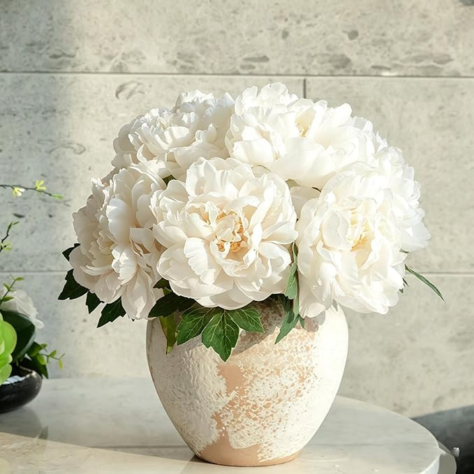 Peonies Artificial Flowers, Realistic Faux Silk Peony, Fake Decorative Floral Arrangements for Ho... | Amazon (US)