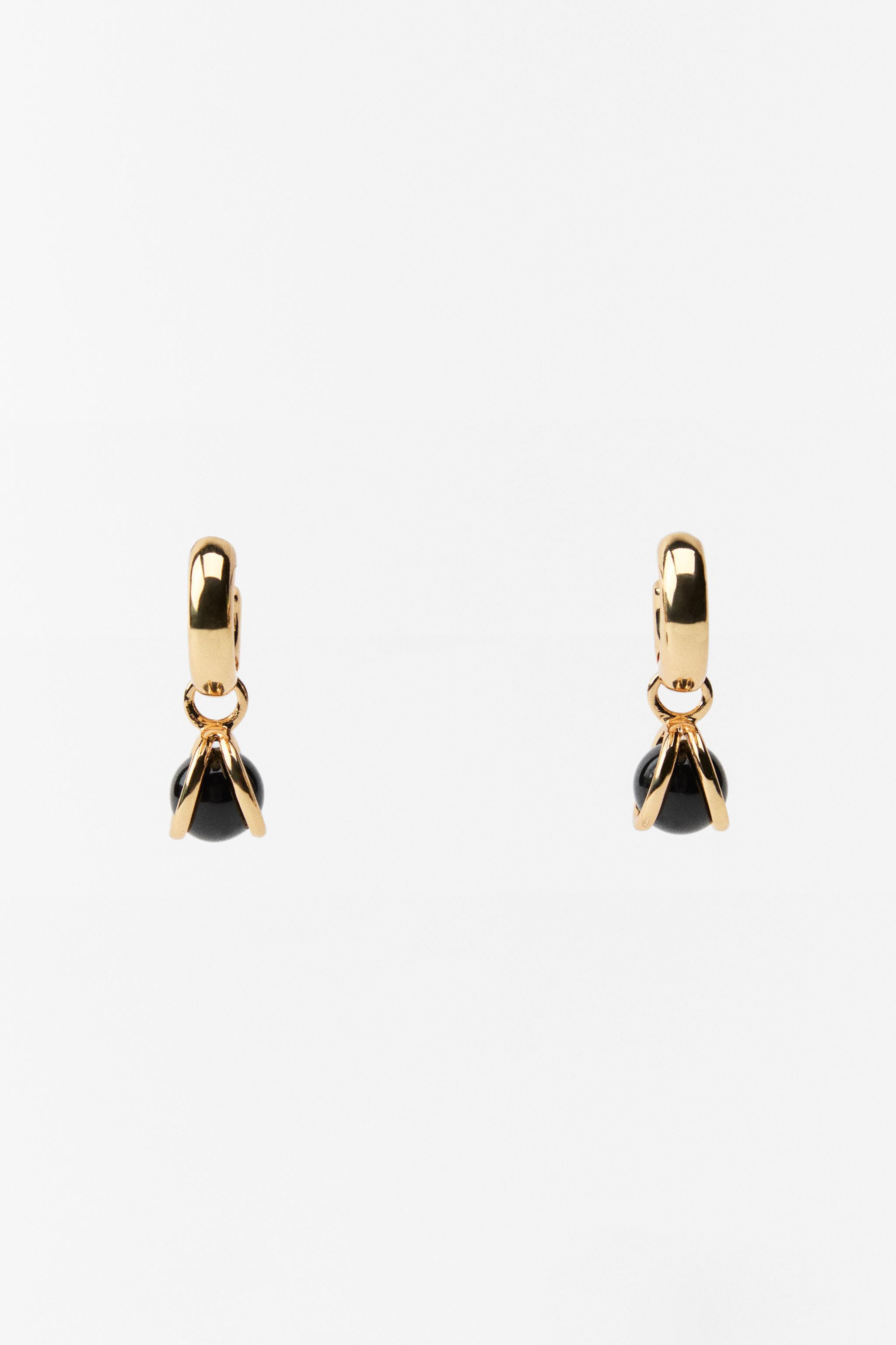 TEXTURED BOBBLE HOOP EARRINGS | Zara US
