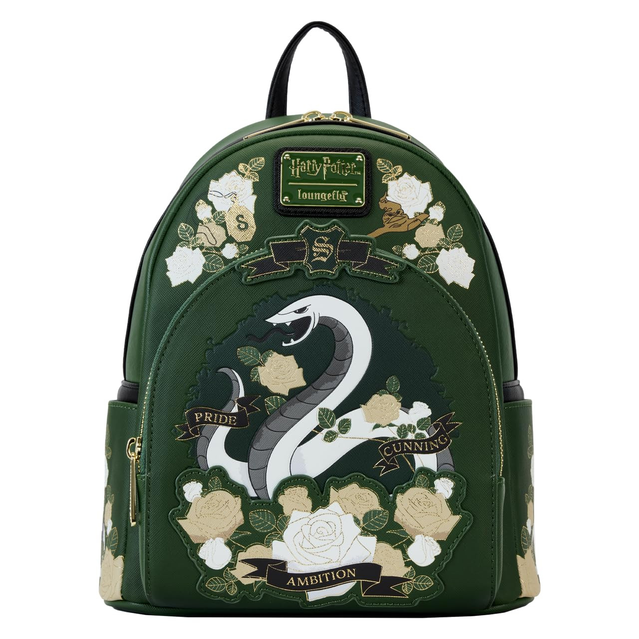 Loungefly Harry Potter Slytherin House Floral Tattoo Mini Backpack | Amazon (US)