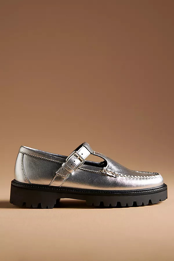 G.H.BASS Weejuns® Metallic Mary Jane Super Lug Loafers | Anthropologie (US)