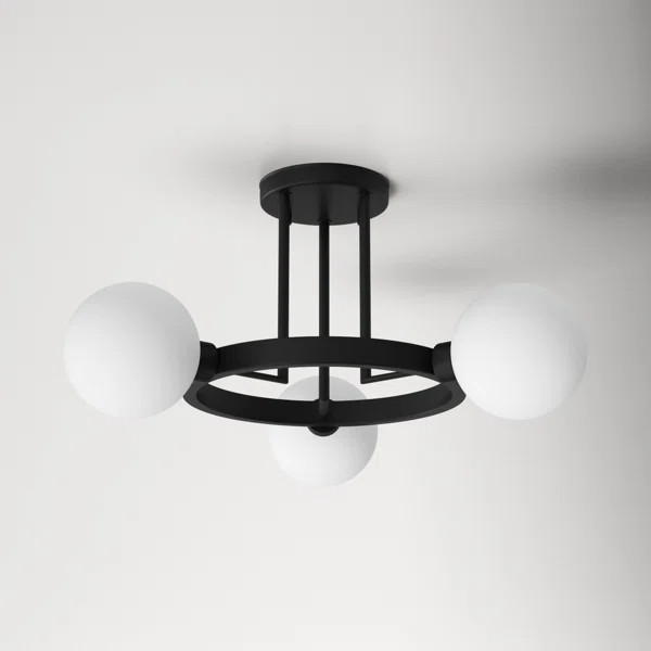 Turell Glass Semi Flush Mount | Wayfair North America