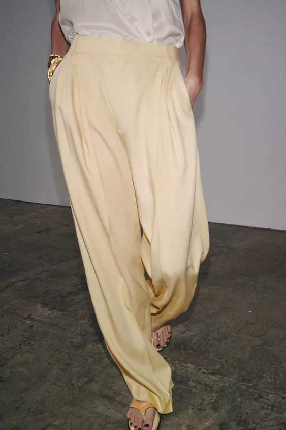 ZW COLLECTION WIDE-LEG DARTED TROUSERS | Zara UK