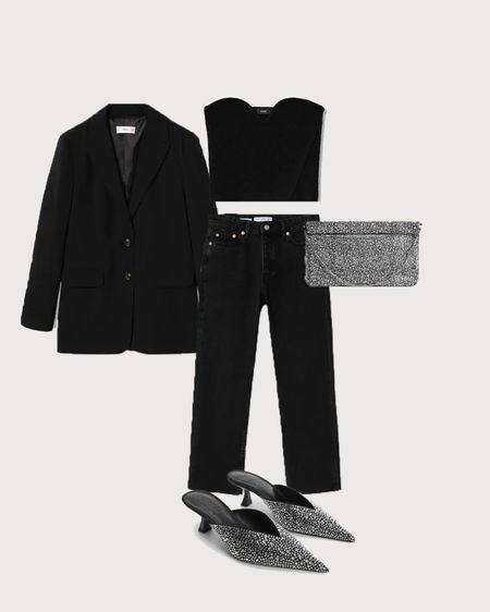 Casual chic Christmas outfit with minimal spark ✨ 

Glittery shoes, glittery bag, sparkly bag, rhinestones bag, rhinestones shoes,  casual chic outfit, black blazer outfit, silver shoes, silver bag, New Year’s Eve casual outfit, nye casual outfit 

#LTKstyletip #LTKunder50 #LTKHoliday