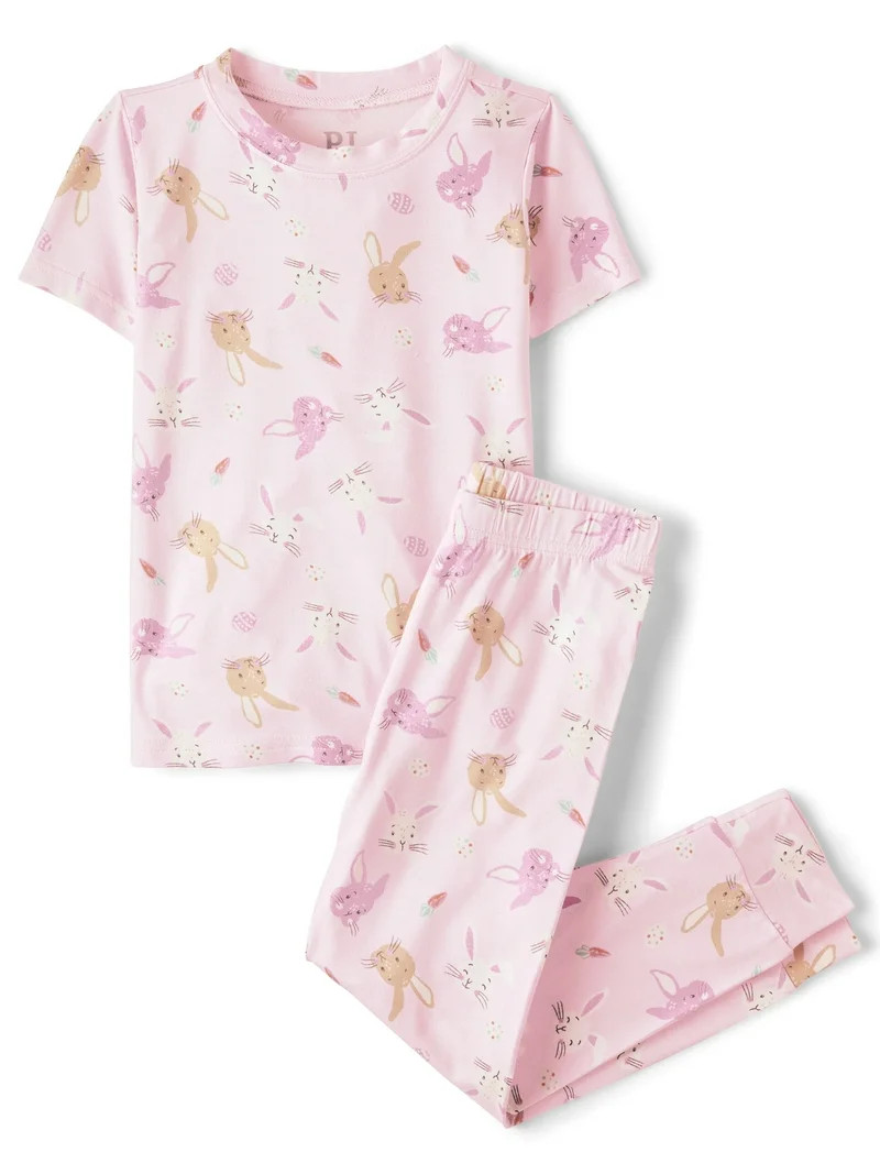 The Children's Place Girls Short Sleeve Easter Print Snug Fit Cotton Pajamas, Sizes 4-16 | Walmart (US)